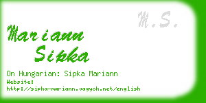 mariann sipka business card